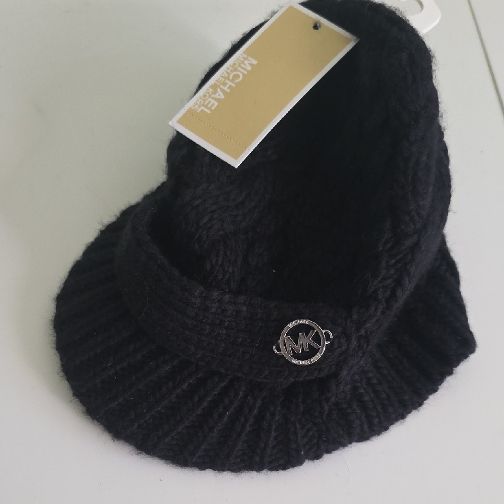 Michael Kors Black Knit Cap with Logo